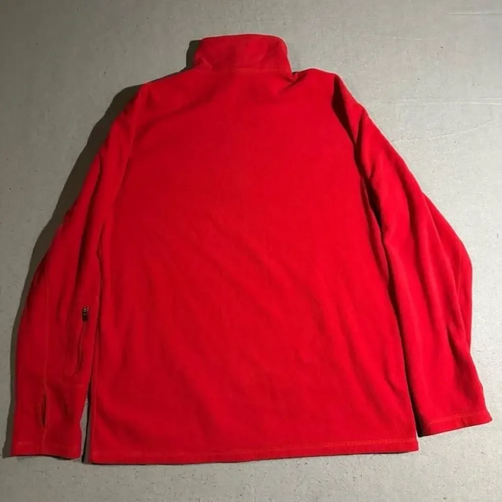 The North Face Quarter Zip Fleece Jacket Mens Large Red Hiking Outdoors